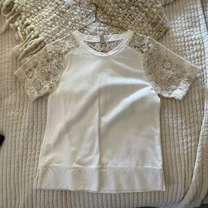 Jcrew cream embroidery top blouse xxs